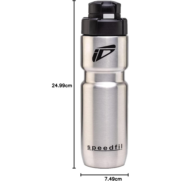 Speedfil Speedflask Vacuum-Insulated Stainless Steel Water Bottle for Cycling, Sports, with Lid 2.0 (silver)