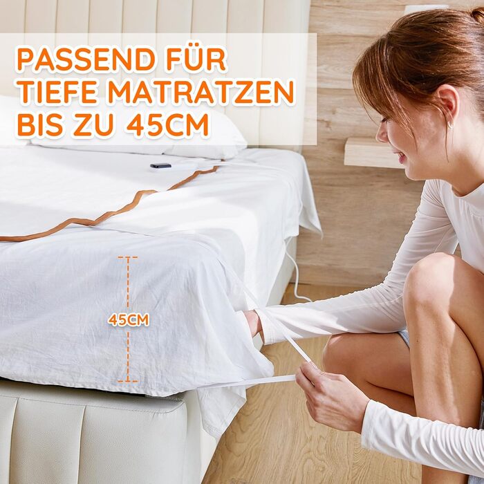 Електрична ковдра Mia&Coco з таймером та 3 рівнями нагріву, LED-дисплеєм та захистом від перегріву, 150x80 см