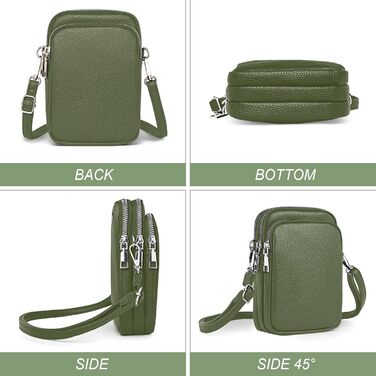 Сумка жіноча Mini Tasche на плече для телефону: кросбоді, гаманець, для iPhone 16 Pro Max/Samsung/Xiaomi (Зелена)
