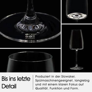 Набір білих келихів 6 шт. об'ємом 420 мл з мікрофіброю – Елегантні келихи для вина та Aperol Spritz – придатні для миття в посудомийній машині, безпечно упаковані, Made in Europe