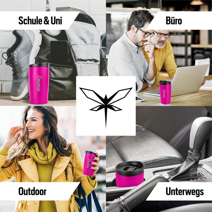 Термокружка KUINEA для кави та чаю, 350 мл, нержавіюча сталь, зелена, BPA-free