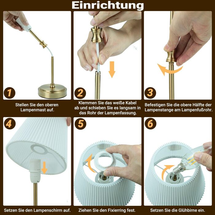 LED настільна лампа бездротова, акумуляторна, 3000mAh, торшер для спальні, вітальні, на терасу, регулювання яскравості, сенсорне управління, ретро-золотий