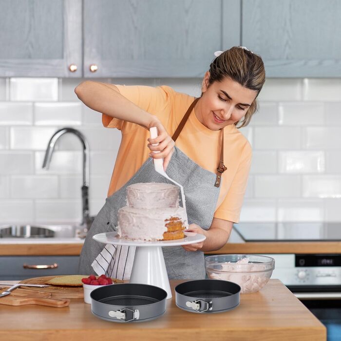 Набір форм для випічки Relaxdays, 6 шт., Ø 14-28 см, нержавіюча сталь, антипригарне покриття, антрацит