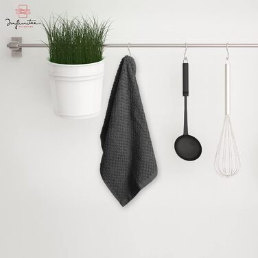 Premium Kitchen Towels - 6 Pack, 100% Cotton, 15 x 25 inches (38.1 x 63.5 cm), Absorbent Dish Towels - 425 g/m² Dish Towel, Terry Cloth, Kitchen Towels, Grey Dish Towel for Household Cleaning by Infinitee