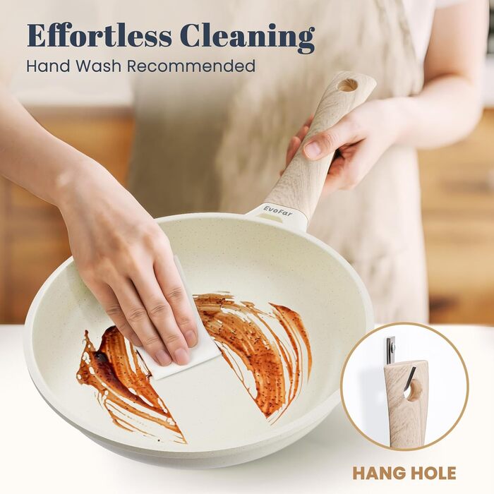 Керамічна сковорода 24 см з антипригарним покриттям, для індукційних плит, ідеальна для омлетів та смаження