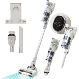 Бездротовий акумуляторний пилосос Klarstein без мішка з 4-ступеневим фільтром E12 EPA для шерсті тварин, килима та твердих підлог, ручний без мішка з насадкою для підлоги 180°