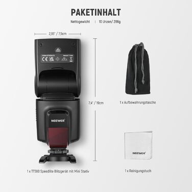 NEEWER TT560 Speedlite: Сумісна спалах для Canon, Sony, Nikon, Panasonic, Olympus, Pentax та інших DSLR камер