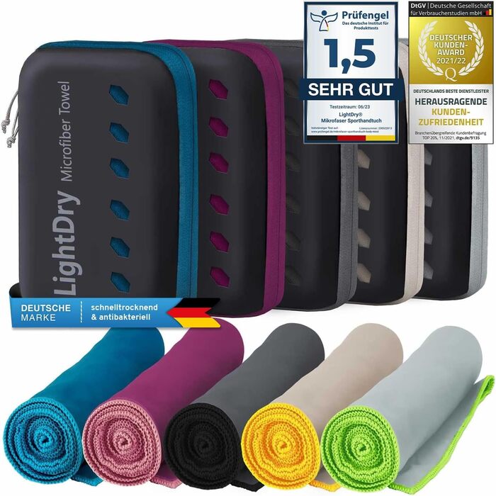 Спортивний рушник з мікрофібри для подорожей та спорту - швидковисихаючий, антибактеріальний, вбираючий (120 x 50 см, блакитний)