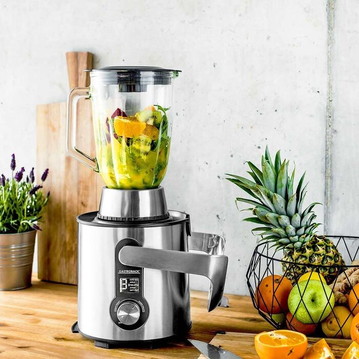 Електричний соковитискач Gastroback 40151 Design Multi Juicer, 1300 Вт, XXL завантажувальний отвір (84 мм), 5 швидкостей (Digital Pro)
