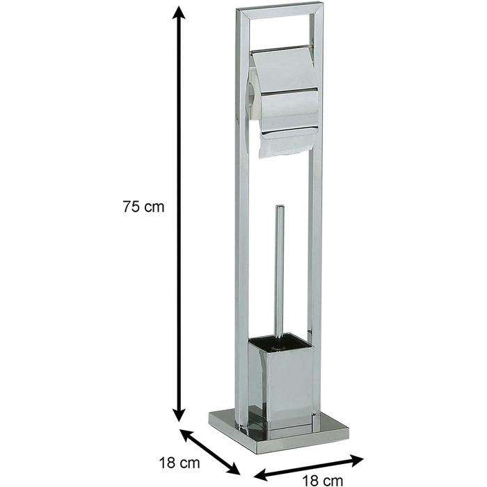 Набір для ванної кімнати TOMA: тримач туалетного паперу та щітка, хром, металевий