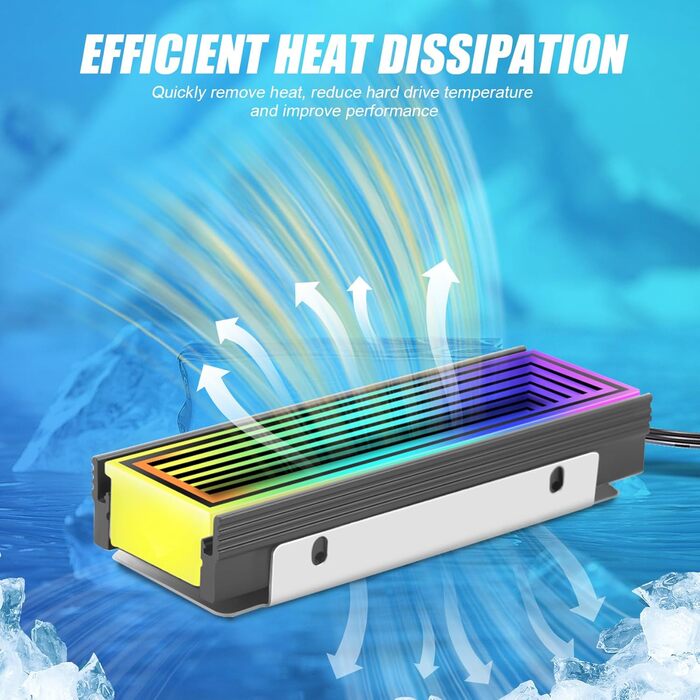Радіатор охолодження SSD M.2 2280 з ARGB підсвічуванням Gokelomg - для комп'ютерів NVMe