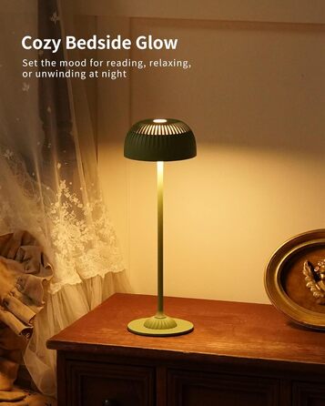 Світлодіодна настільна лампа бездротова LED для вулиці та дому, димована, з акумулятором 5200mAh, IP54, чорна (2 шт)