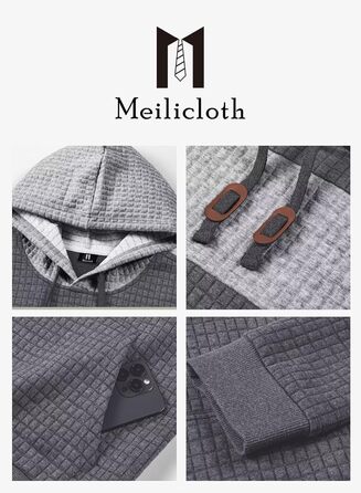 Худі чоловіче з довгим рукавом, теплий світшот з капюшоном, кольоровий блок, модель A (темно-сірий, L)