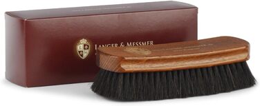 Langer & Messmer shoe brush made of fine horsehair for effectively polishing your shoes - The polishing brush for professional shoe care - Available individually or in a 2-piece set (Light / Dark)