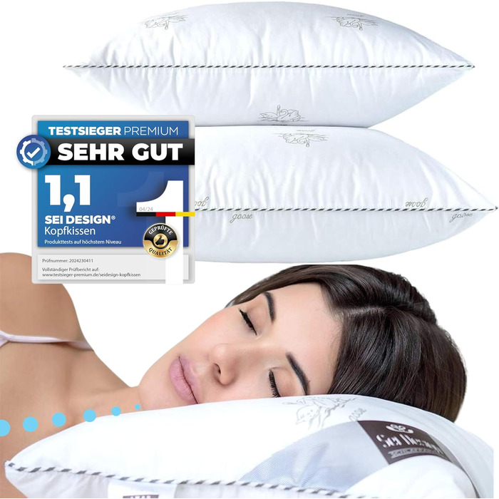 sei Design Pillowcases 80x80 2-Piece Set Sleep Pillows with Down-like Feel - 100% Softest Microfiber - Pillows 80x80 2-Piece Set Allergy-Friendly Sofa Pillows Decorative Cushions for Couch Bed 80 x 80 cm Swan 2
