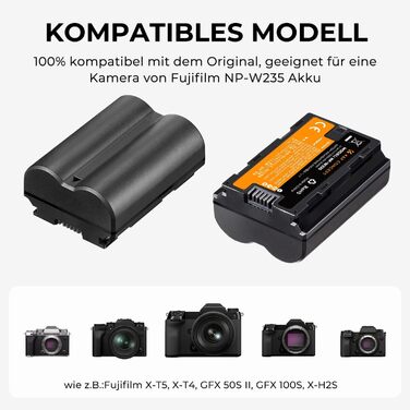 Зарядний пристрій K&F CONCEPT NP-W235 з двома слотами для Fujifilm (2 x 2200mAh)