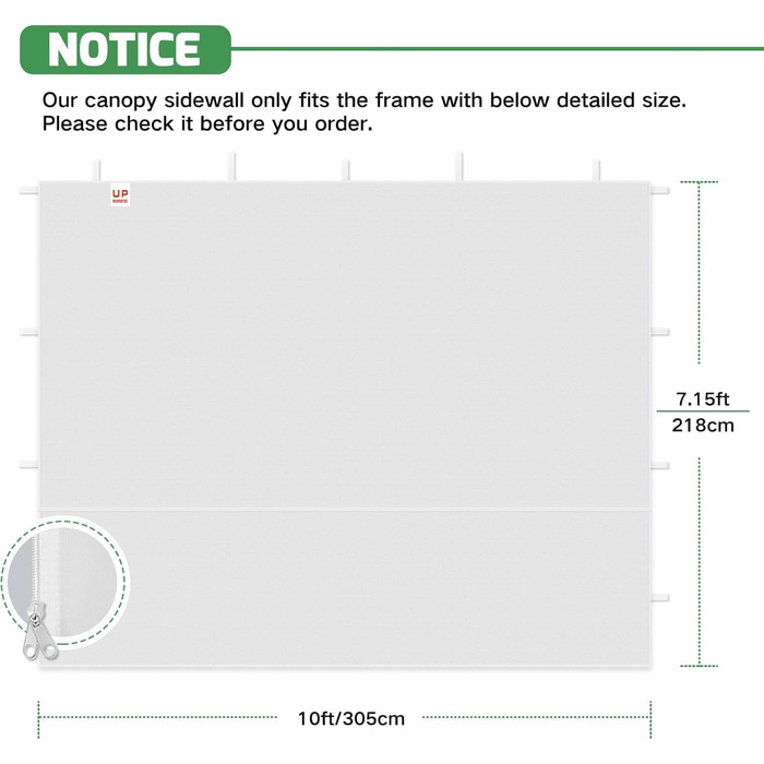 3 Piece Side Walls for 3x3M Gazebo, Gazebo Side Wall for Garden Gazebo and Pop-Up Gazebo with Velcro Closure, 210D Waterproof, Without Awning (White, 3 Side Walls)