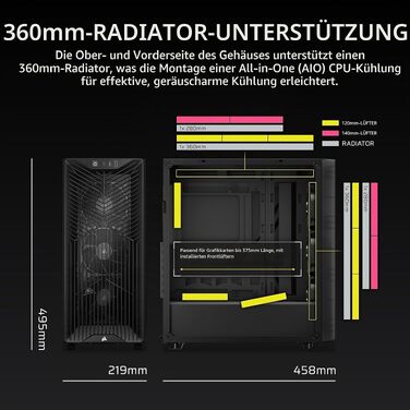 Корпус для ПК CORSAIR 3200D RS Mid-Tower ATX, димчасто-сірий (Rauchgrau)