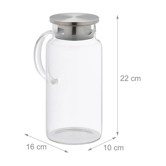 Relaxdays Glass Giraffe with Lid, 1.3 Liter