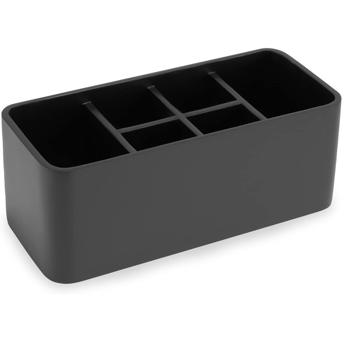 Bathroom Toothbrush Holder, Toothpaste Holder, Stand, Bathroom Organizer for Toothbrushes, Makeup Brush Holder (Black)