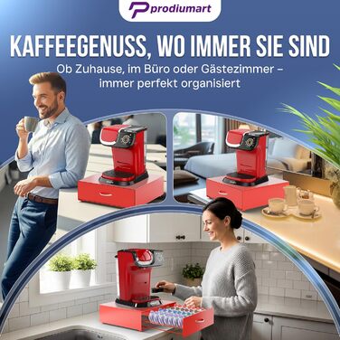 Тримач для капсул Tassimo Prodiumart – елегантний диспенсер на 64 капсули (червоний)