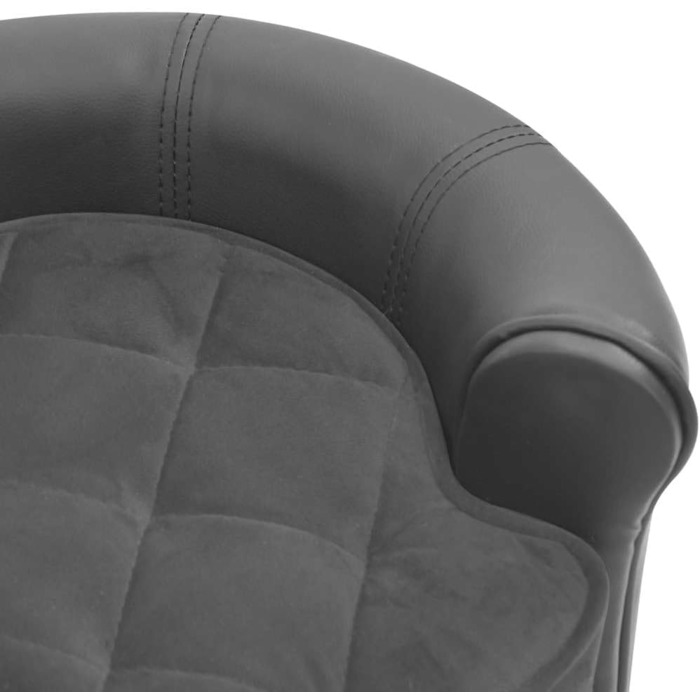 Диванчик для собак VidaXL, 48x48x32 см, плюш, штучна шкіра, сірий колір