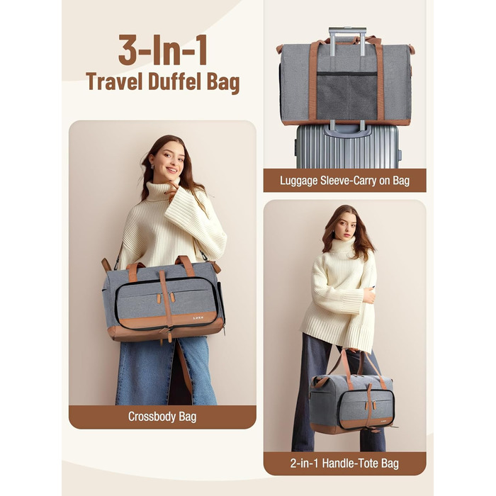 Спортивна сумка Lekesky 30L сірого кольору: туристична, для подорожей, з відділенням для взуття, валіза ручної поклажі Easyjet, водонепроникна