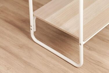 Iris Ohyama Clothes Rack with Wooden Shelves, 4 Levels, White, Modern Design, Robust Frame, Non-Slip, For Bedroom, Studio, Closet, Clothes & Shoes, Laundry Rack, Easy Assembly