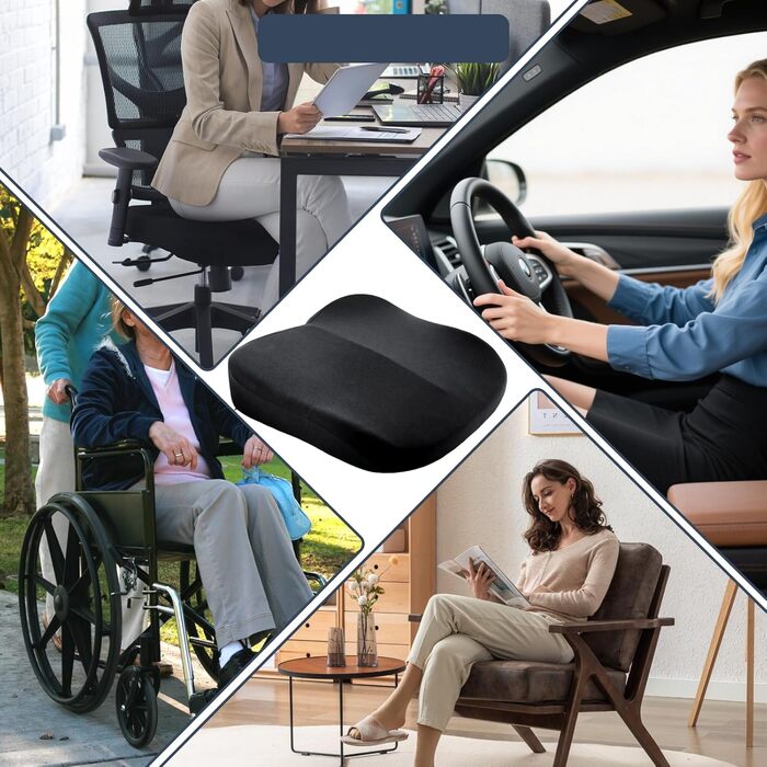 Підсидіння автомобільне для дорослих з Memory Foam: зручна подушка на сидіння авто, ергономічне сидіння для водія, офісного крісла, інвалідного візка