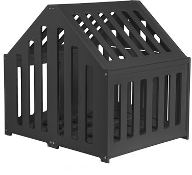 Будка для собак з дерева, закривається на замок, вольєр для собак, чорна, 85 x 70 x 80 см