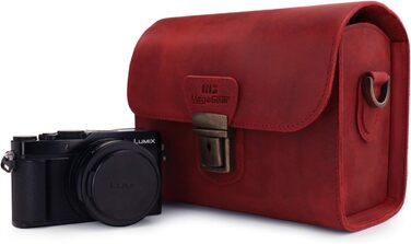 Чохол для камери MegaGear Pebble з натуральної шкіри для беззеркальних, моментальних та DSLR камер (Бургунді)