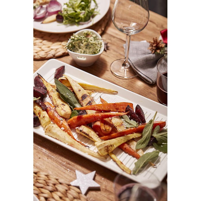 Weber Porcelain Serving Platter (40 x 22cm), made of extremely durable, scratch-resistant hard porcelain, perfect for outdoor use, extra reinforced bottom, dishwasher-safe - White (17884)
