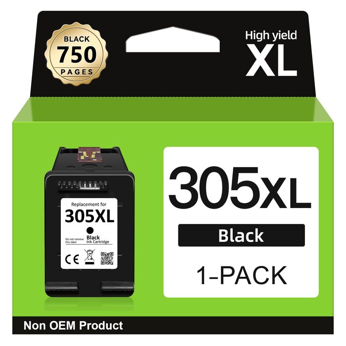 Картридж INKYEAH 305 XL чорний для принтерів HP DeskJet 2700, 2800, 4100, 4200 та HP Envy 6000 (750+ сторінок), сумісний з оригіналом HP 305