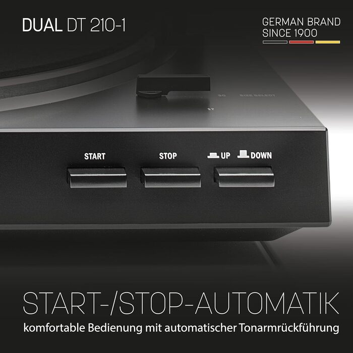 Програвач вінілу Dual DT 210-1 USB: 2 швидкості, магнітний звукознімач, ремінний привід, USB для оцифрування, чорний