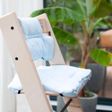 Комплект подушок для стільчика Hoppediz, 2 шт., 100% органічна бавовна, для Stokke Tripp Trapp, дизайн Amsterdam aqua