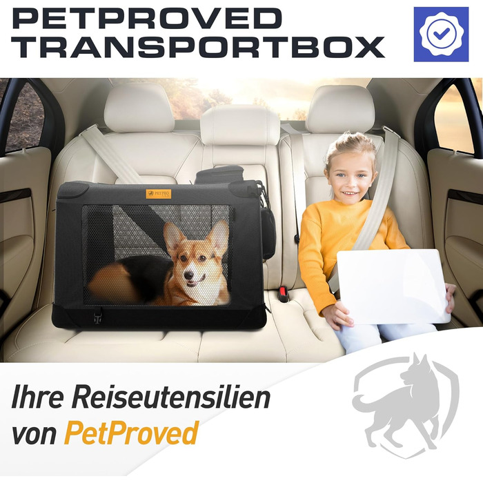 Транспортна переноска для собак та котів, складна, чорна (L, 70x52x52 см)