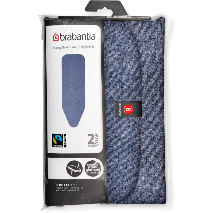 Чохол для прасувальної дошки Brabantia Denim Blue, Size B (124x38 см), бавовна з пінополіуретаном та повстю