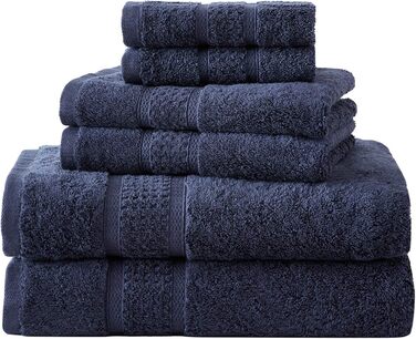 Nautica - 6 Bath Towels, absorbent & fade-resistant cotton, towel set, fashionable bathroom decoration, Öko-Tex certified (Ocean Grey, 6 pack)