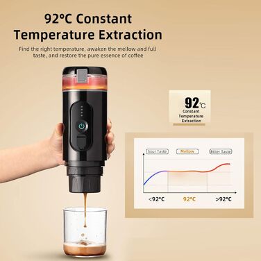 Портативна еспресо-машина 18 Бар, 12V, електрична кавоварка для авто, сумісна з меленою кавою та капсулами Nespresso, самонагрів через USB, для офісу, подорожей, кемпінгу