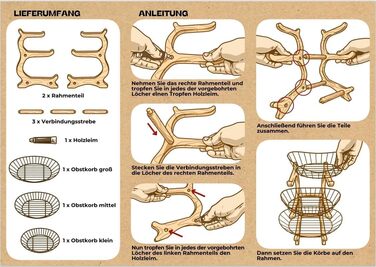 Дерев'яна етажерка для фруктів на 3 ярусах, чорна - фруктова корзина, підставка для фруктів, органайзер для кухні