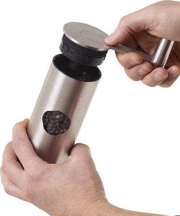 AdHoc MP54 Pepper | Salt Grinder PowerMill, CeraCutXL® Ceramic Grinder, Stainless Steel | Acacia Wood | Acrylic