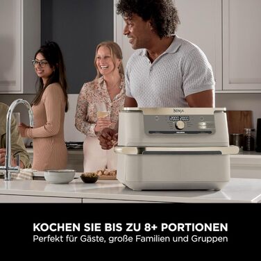Ninja Foodi FlexDrawer AF500EUSD - Аерофритюрниця з двома зонами 10.4 л, Stone Gold. Фритюрниця без олії, антипригарне покриття, легке миття