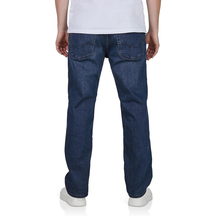 Джинси чоловічі JACK & JONES Clark Stretch Straight Fit, блакитно-чорні, розміри 30-38/32L