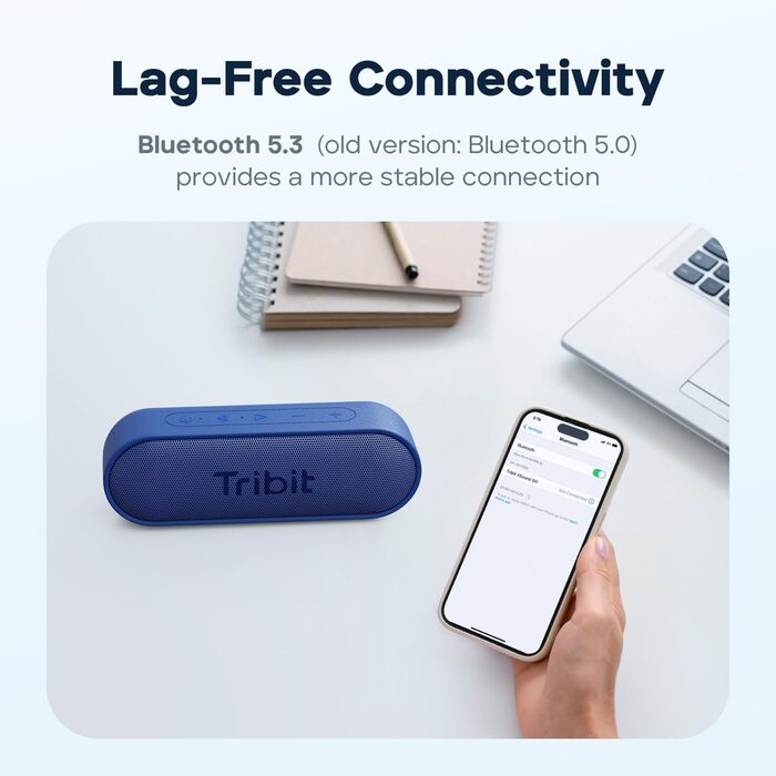 Tribit XSound Go Bluetooth колонка 16W, чорна: Водонепроникна (IPX7), 24 год, TWS, портативна для подорожей, пляжу, кемпінгу