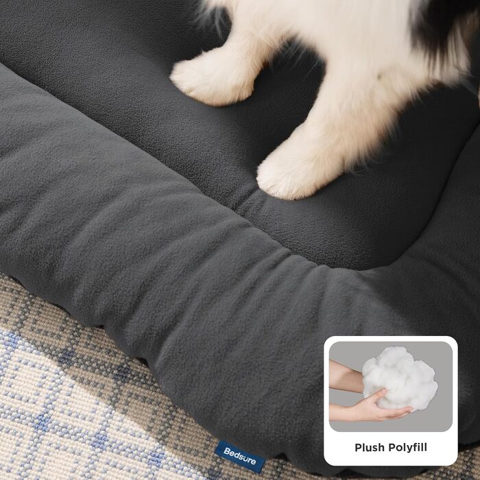 Килимок для собак BEDSURE середнього розміру - м'який, зручний, з неслизьким дном, 74x46 см, темно-сірий