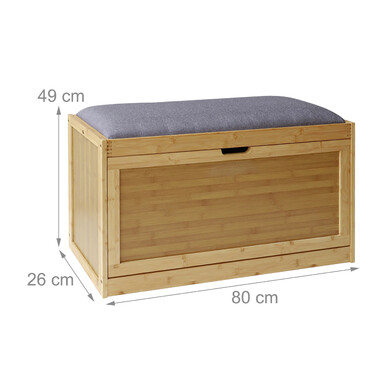 Relaxdays Bamboo Shoe Rack with Padded Shelves, 80 cm Wide