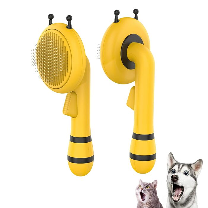 Бурштянна щітка для собак та котів: видаляє підшерсток, розплутує шерсть, масажує