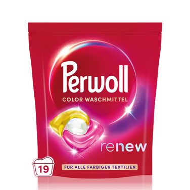 Капсули для прання кольорових речей Perwoll Renew Caps Color All-in-1, відновлення кольору та волокон, 80 прань (2 x 40 шт)