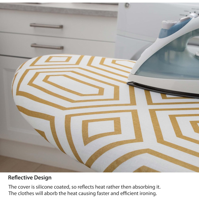 Покриття та підкладка для прасувальної дошки, стійке до нагрівання, еластичне, золотого кольору, бавовна