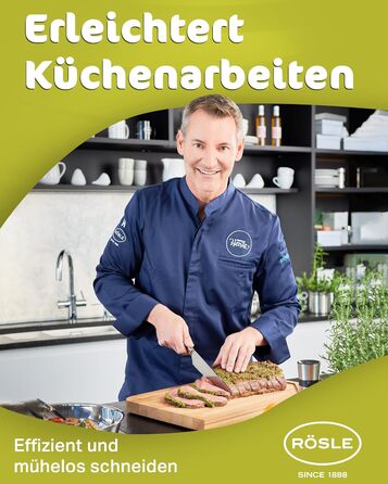 Кухонний ніж Santoku RÖSLE Masterclass 17 см, сталь, дерев'яна ручка, для м'яса, риби та овочів